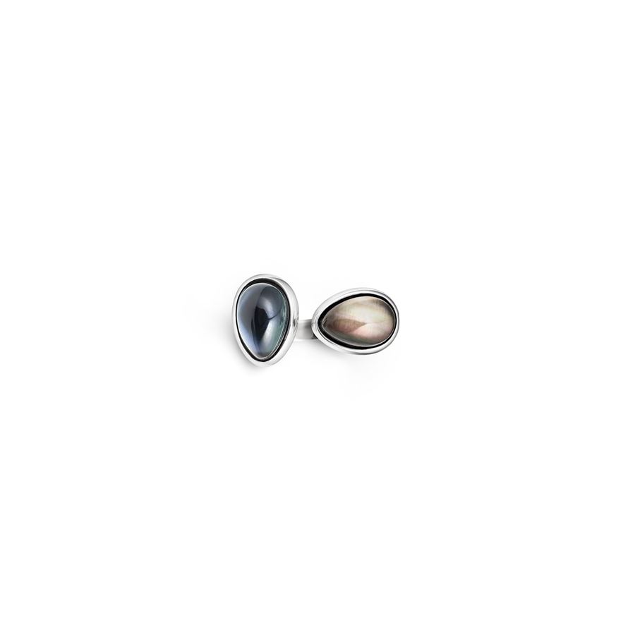Anello Goccia blu|grigio 2 elementi AURUM | AN2 GOCCEARG MOP GRI BLU